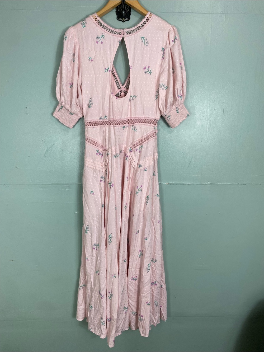 Free People Still In Love Maxi Dress Pink Floral Size 6 - Picture 4 of 5